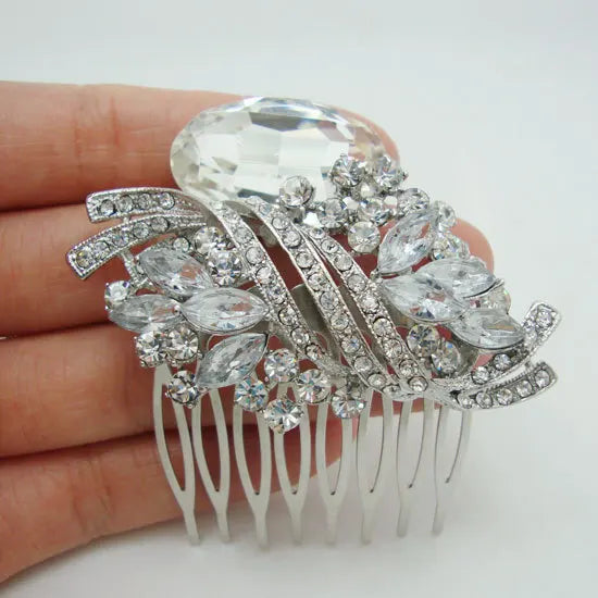 Bridesmaid Flower Clear Rhinestone Crystal