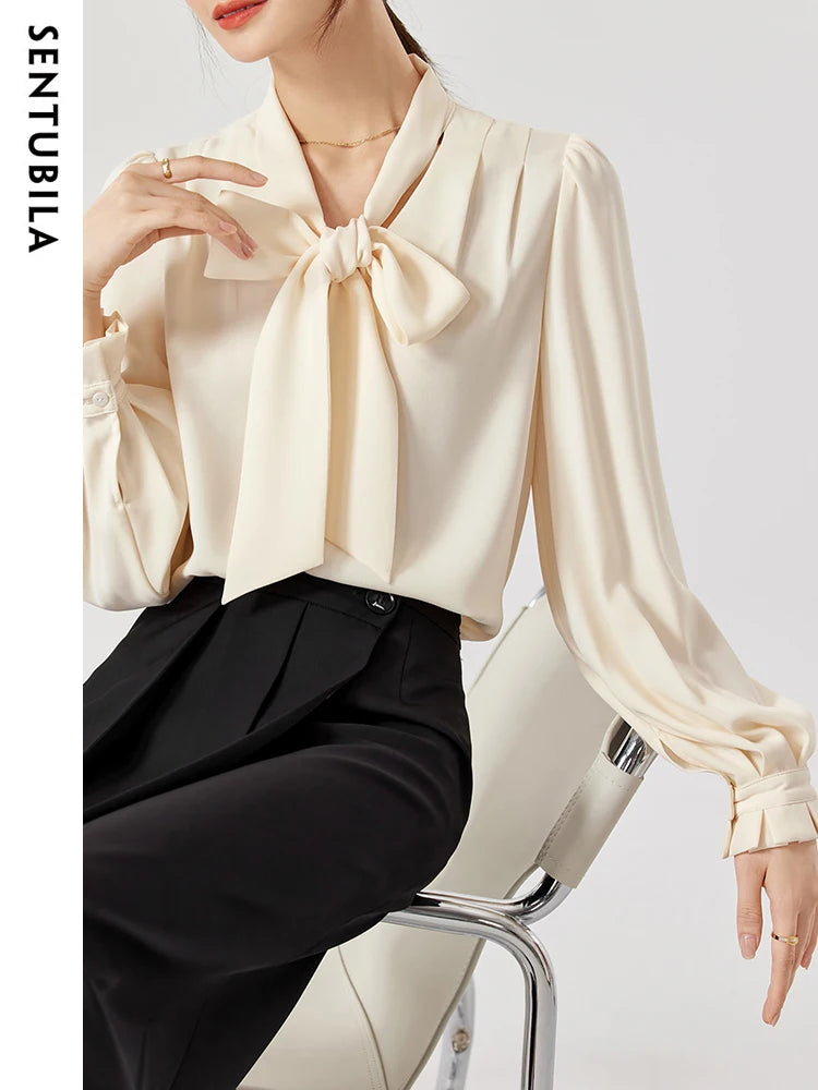 Elegant Bow Neck Blouse