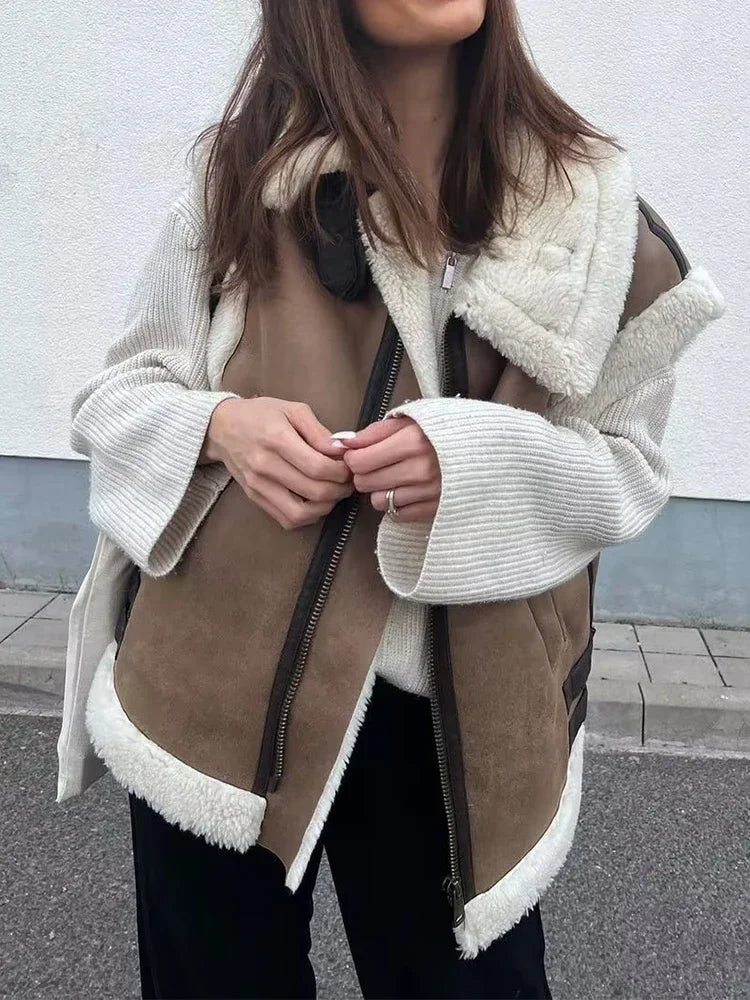 Faux Fur Vest Coat Warm Vintage Sleeveless Jacket