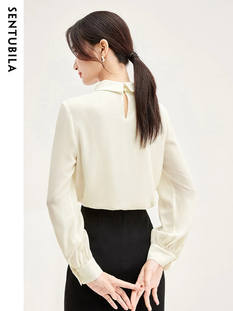 Elegant Bow Neck Chiffon Blouse