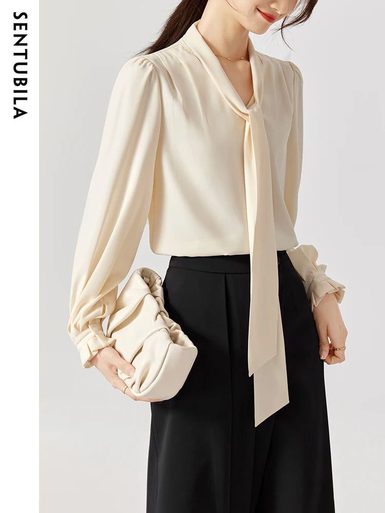 Elegant Bow Neck Blouse