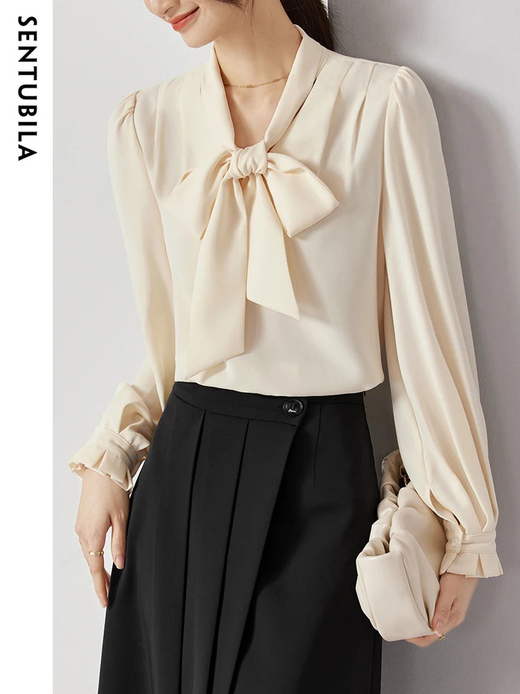 Elegant Bow Neck Blouse