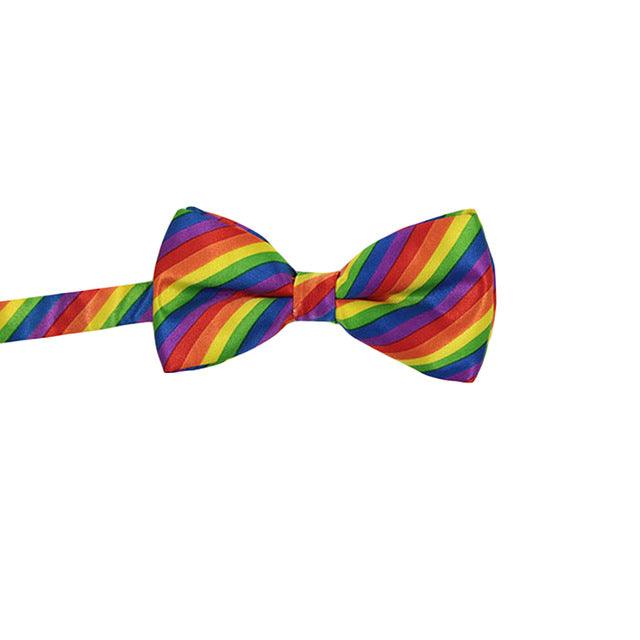 Men Stylish Rainbow Stripe Adjustable BowTies - TeresaCollections