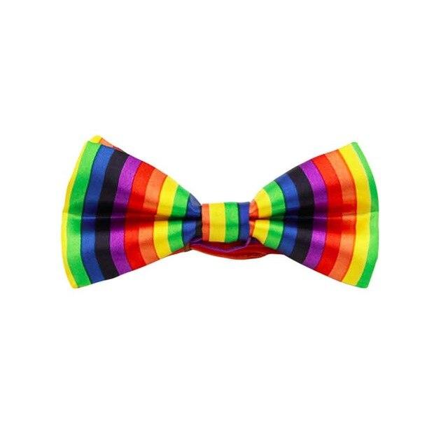 Men Stylish Rainbow Stripe Adjustable BowTies - TeresaCollections