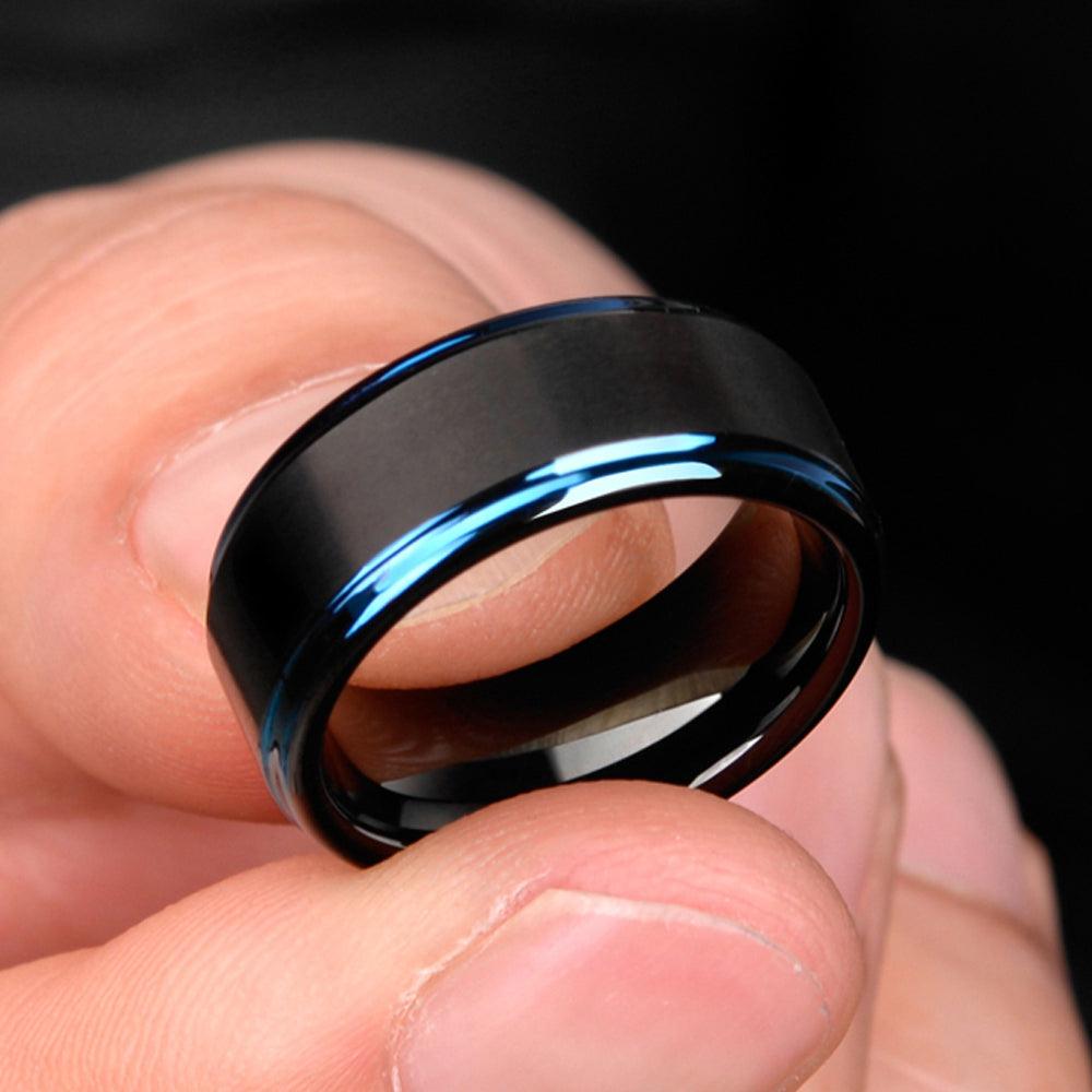 Men's Charm Wedding Band Tungsten Carbide Ring - TeresaCollections