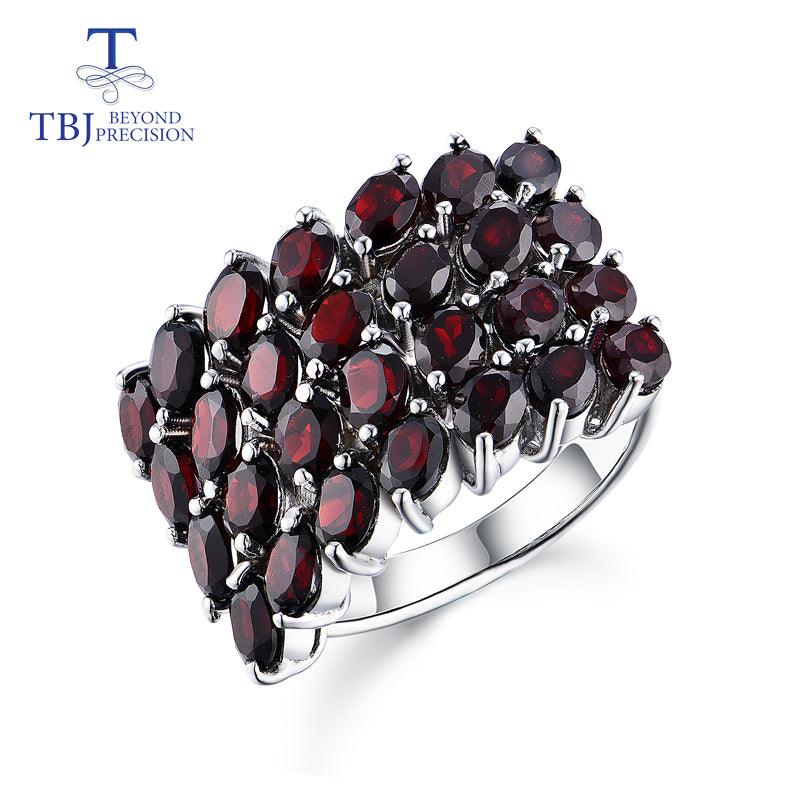 Black Garnet 925 Sterling Silver  Gemstone Ring - TeresaCollections