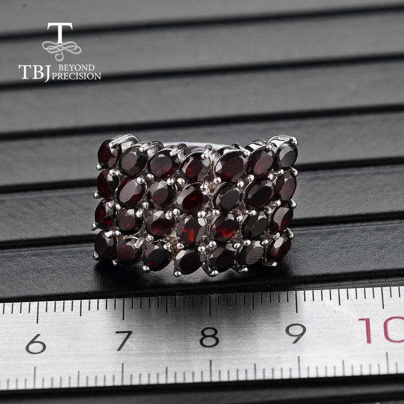 Black Garnet 925 Sterling Silver  Gemstone Ring - TeresaCollections