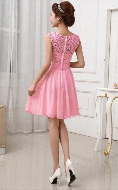 Sleeveless Sashes Knee-length Tank Slim Sexy Homecoming Dress - TeresaCollections