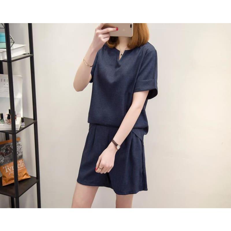 Two Piece Outfits for Women Casual Summer Short Sleeve Suit Sets