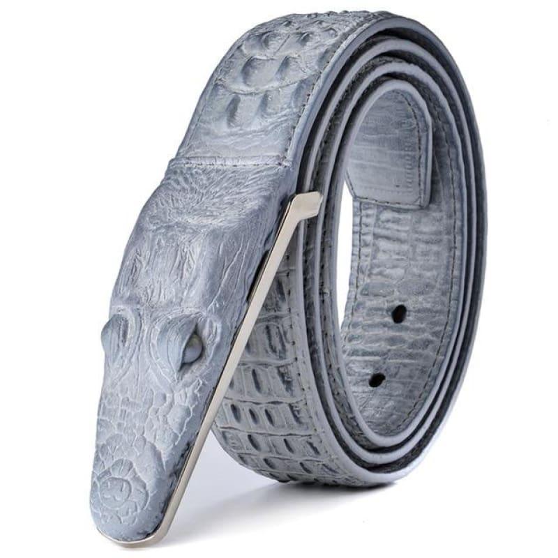 Sand nubuck crocodile belt - Luxury custom-made belts